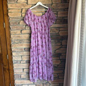 Draper James Women's Purple Floral Midi Maxi Dress Size M